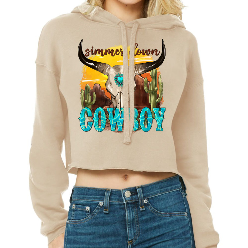 Simmer Down Cowboy Cropped Hoodie | Artistshot