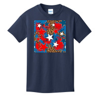 4th Of July Leopard Stars Seamless Digital Paper Basic Youth T-shirt | Artistshot