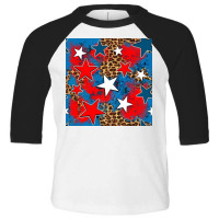 4th Of July Leopard Stars Seamless Digital Paper Toddler 3/4 Sleeve Tee | Artistshot