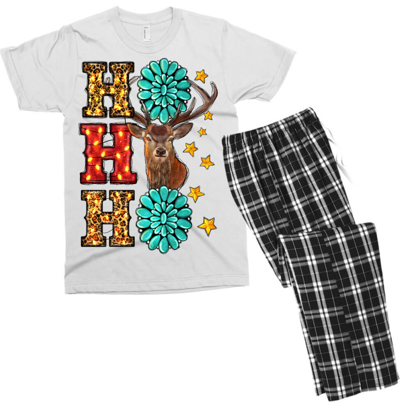 Gemstone And Reindeer Christmas Ho Ho Ho Men's T-shirt Pajama Set | Artistshot