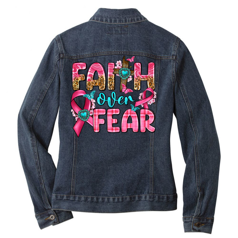 Faith Over Fear Ladies Denim Jacket by Neo Western | Artistshot