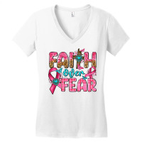 Faith Over Fear Women's V-neck T-shirt | Artistshot