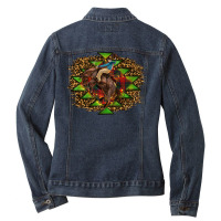 Western Christmas Rodeo Distressed Ladies Denim Jacket | Artistshot