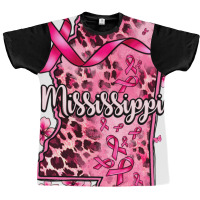 Cancer Awareness Ribbon Mississippi Map Graphic T-shirt | Artistshot