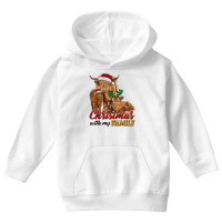 Cow And Calves Christmas With My Family Youth Hoodie | Artistshot