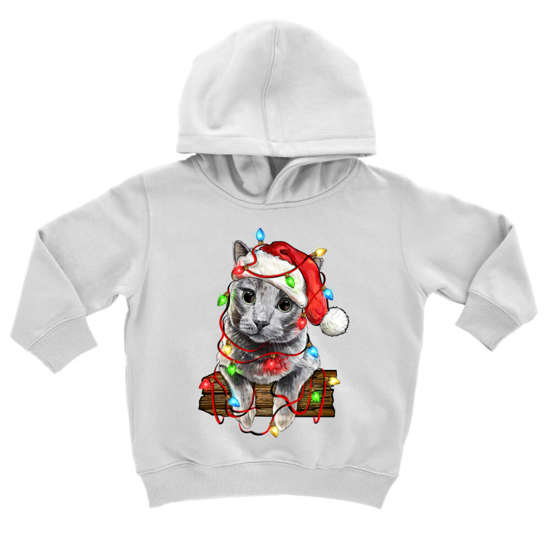 Christmas Russian Blue Cat Toddler Hoodie by LillyAllenDesigns | Artistshot