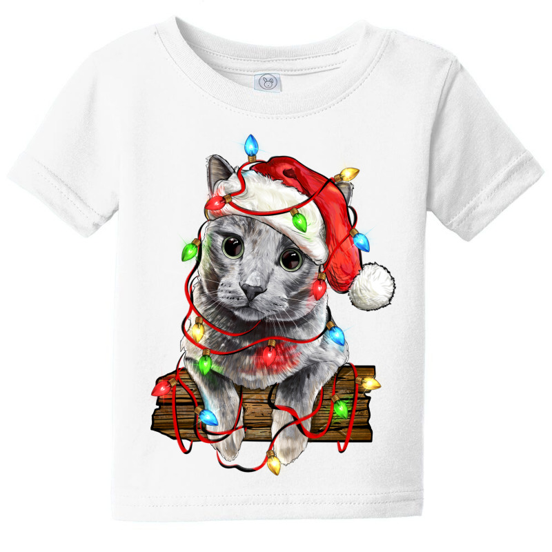 Christmas Russian Blue Cat Baby Tee by LillyAllenDesigns | Artistshot