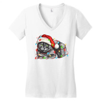 Christmas Russian Blue Cat Women's V-neck T-shirt | Artistshot