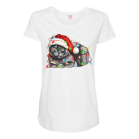 Christmas Russian Blue Cat Maternity Scoop Neck T-shirt | Artistshot