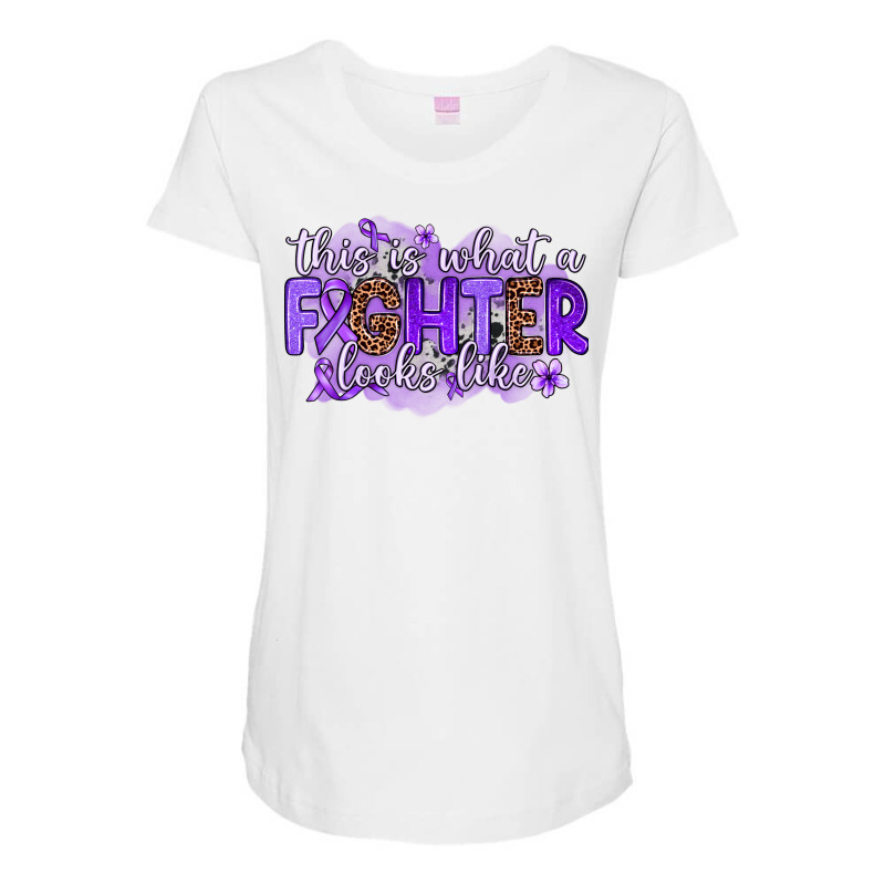 This Is What A Fighter Looks Like Cancer Maternity Scoop Neck T-shirt by Neo Western | Artistshot