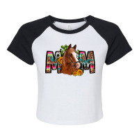 Horse Mom Raglan Crop Top | Artistshot