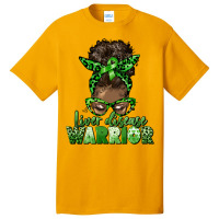 Liver Disease Warrior Afro Messy Bun Basic T-shirt | Artistshot