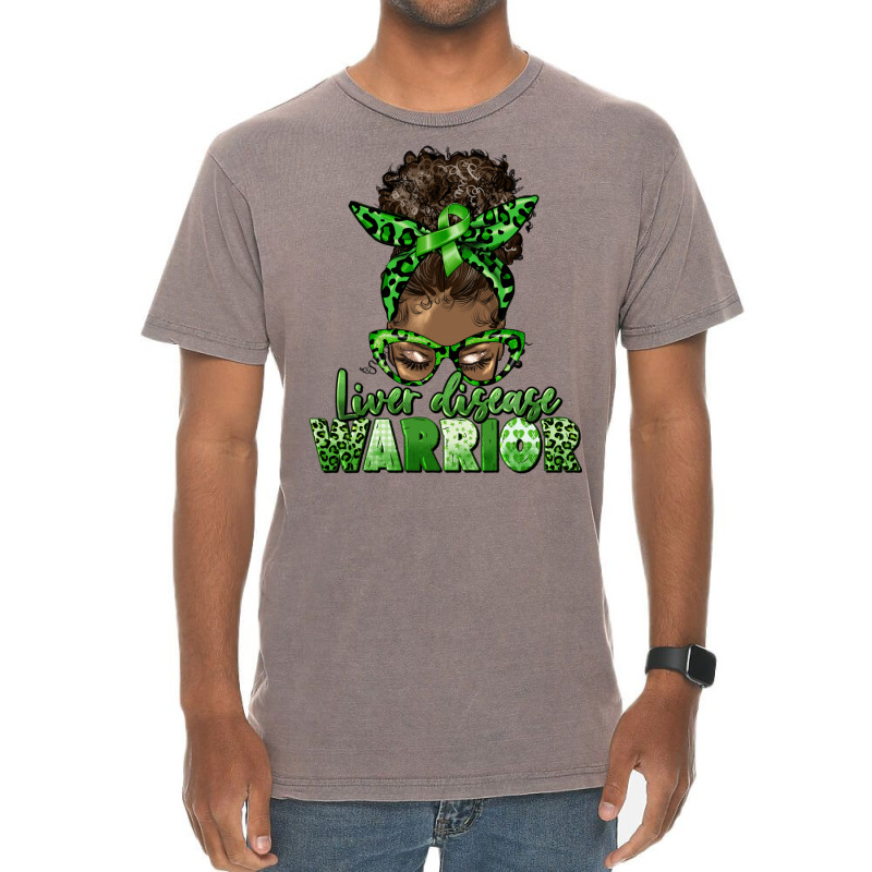 Liver Disease Warrior Afro Messy Bun Vintage T-shirt | Artistshot