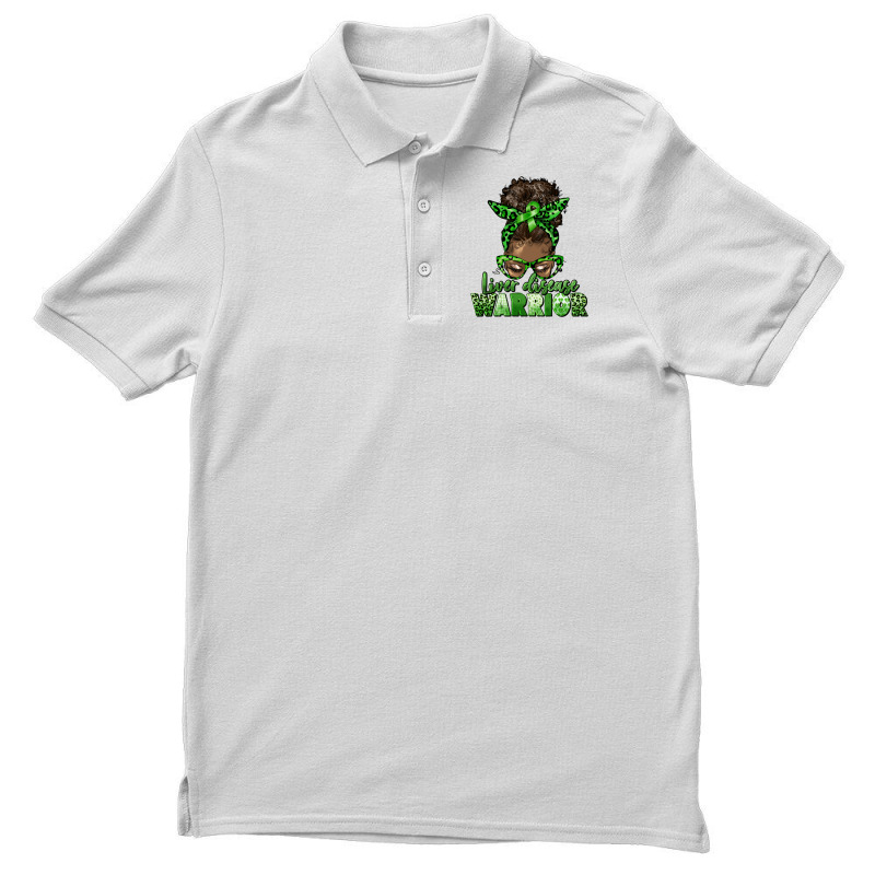 Liver Disease Warrior Afro Messy Bun Men's Polo Shirt | Artistshot