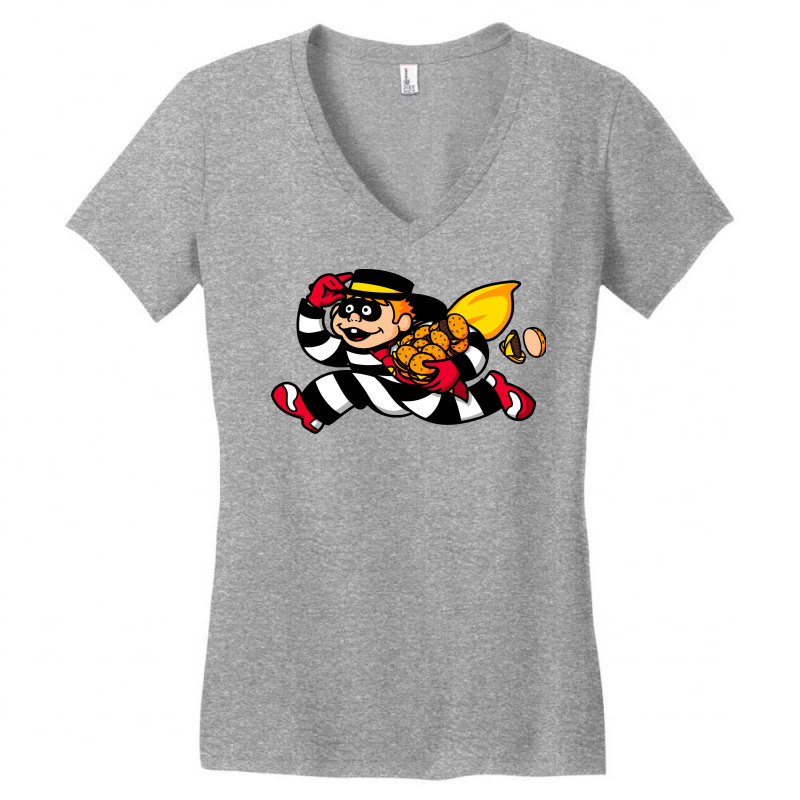 Burger Theft! Women's V-Neck T-Shirt by Raffiti | Artistshot