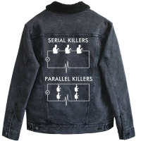 Serial Killers Parallel Killers Unisex Sherpa-lined Denim Jacket | Artistshot