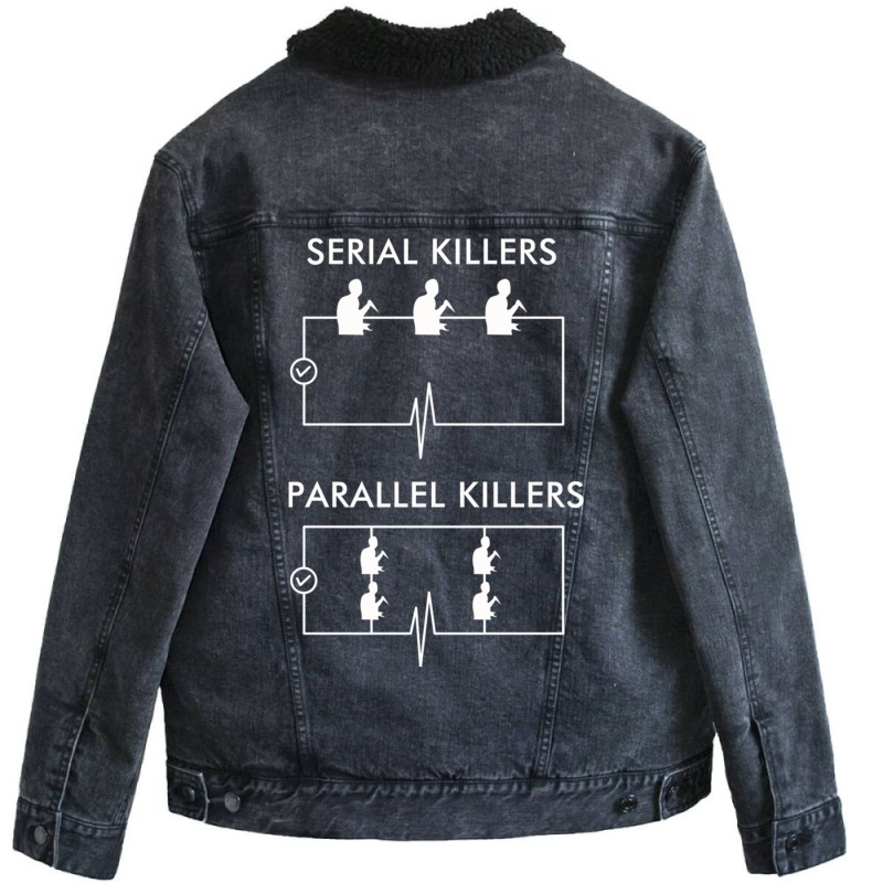 Serial Killers Parallel Killers Unisex Sherpa-Lined Denim Jacket by TomArt | Artistshot