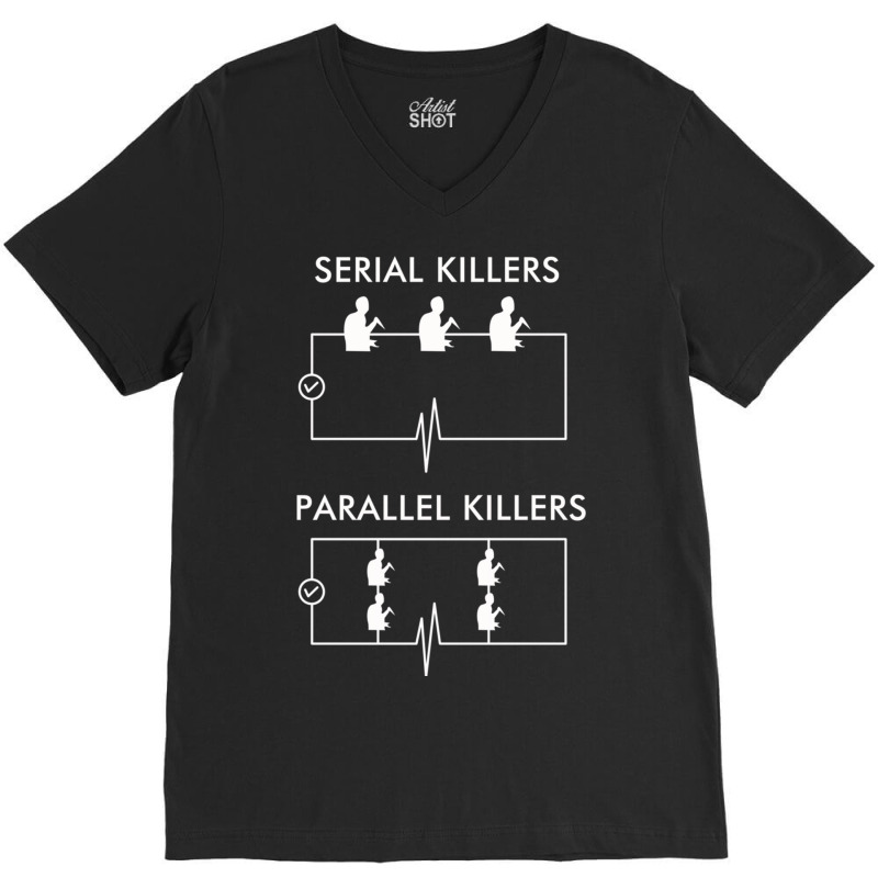 Serial Killers Parallel Killers V-Neck Tee by TomArt | Artistshot