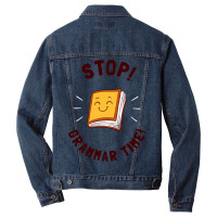 Stop! Grammar Time! Men Denim Jacket | Artistshot