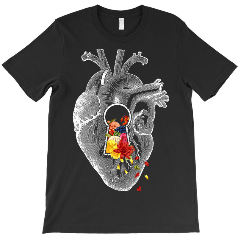 Keyhole Flower Heart Vintage Collage T-Shirt by Jeorge | Artistshot