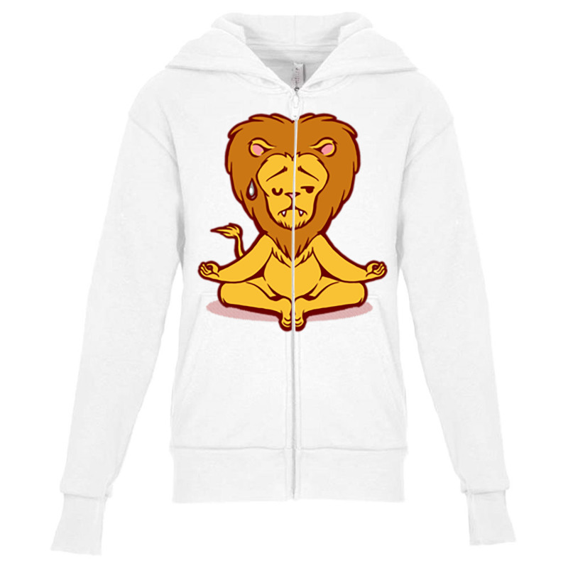 Lion Animals Meditation Zen Buddhism Youth Zipper Hoodie by Jeorge | Artistshot