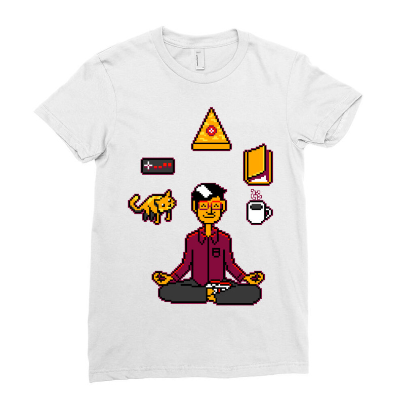 Meditation Games Coffee And Books Ladies Fitted T-Shirt by Jeorge | Artistshot