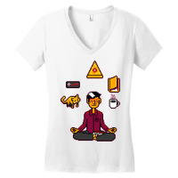 Meditation Games Coffee And Books Women's V-neck T-shirt | Artistshot