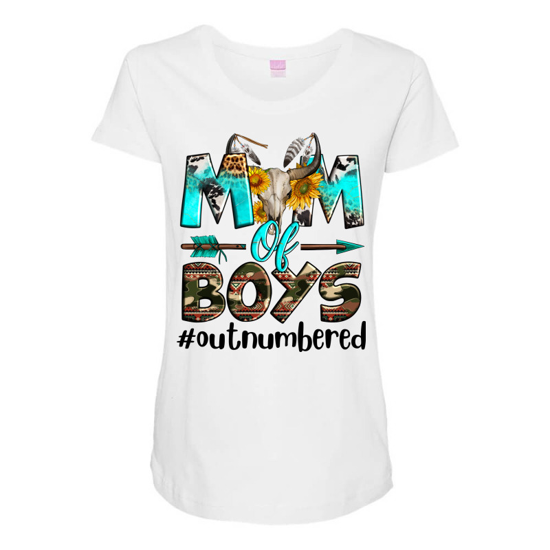 Mom Of Boys Out Numbered Maternity Scoop Neck T-shirt by Neo Western | Artistshot