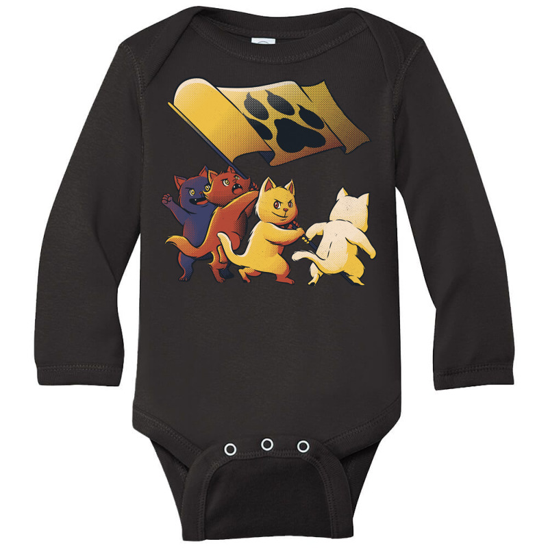 Raising The Flag On Iwo Jima Cats World Domination Long Sleeve Baby Bodysuit by Jeorge | Artistshot