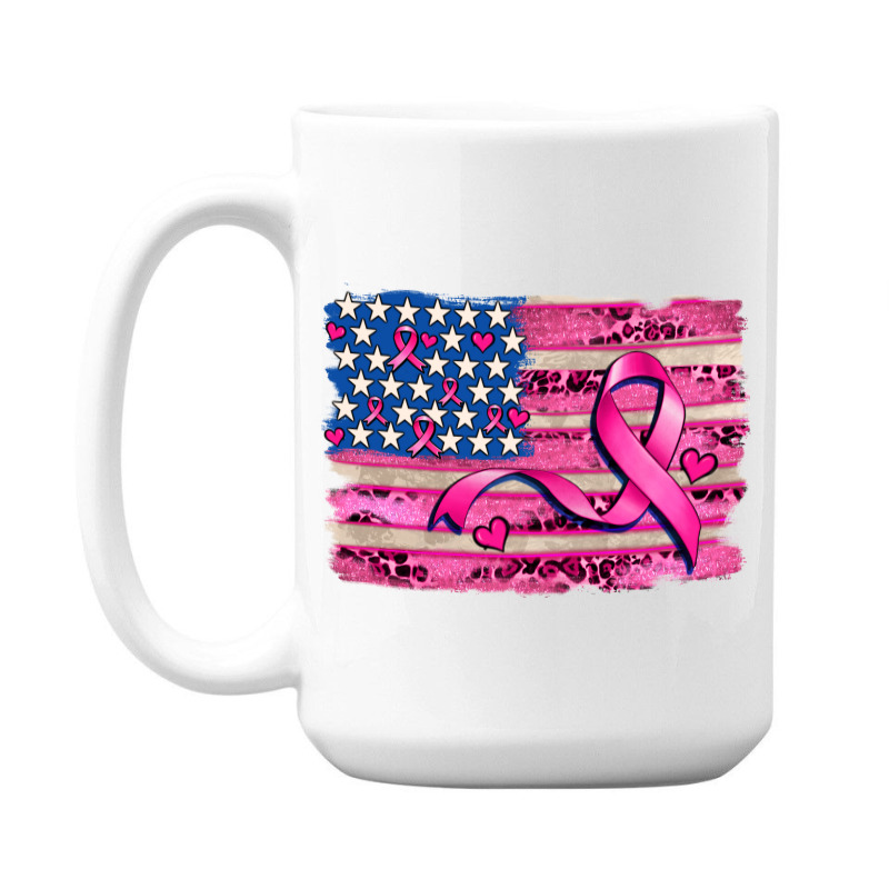 American Flag And  Cancer Ribbon Pattern 15 Oz Coffee Mug | Artistshot