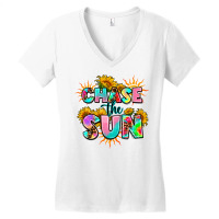 Chase The Sun Women's V-neck T-shirt | Artistshot