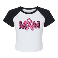 Breast Cancer Awareness Mom Raglan Crop Top | Artistshot