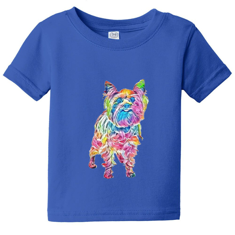 A Cute Yorkshire Terrier Dog Tands With Tongue Sticking Out. Baby Tee by Kemnabi | Artistshot