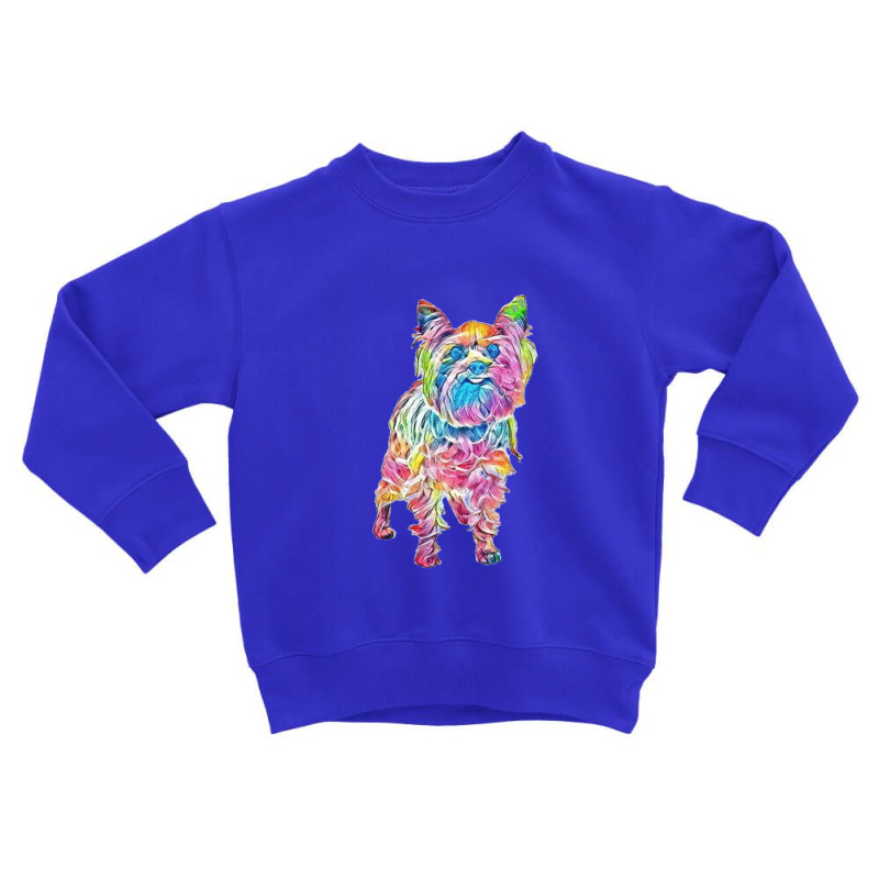 A Cute Yorkshire Terrier Dog Tands With Tongue Sticking Out. Toddler Sweatshirt by Kemnabi | Artistshot