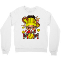 Softball Mom Messy Bun Crewneck Sweatshirt | Artistshot