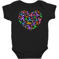 Cancer Ribbon Heart Baby Bodysuit | Artistshot