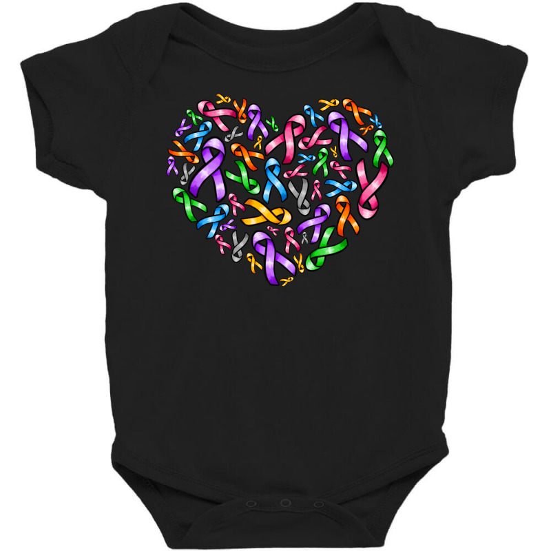 Cancer Ribbon Heart Baby Bodysuit | Artistshot