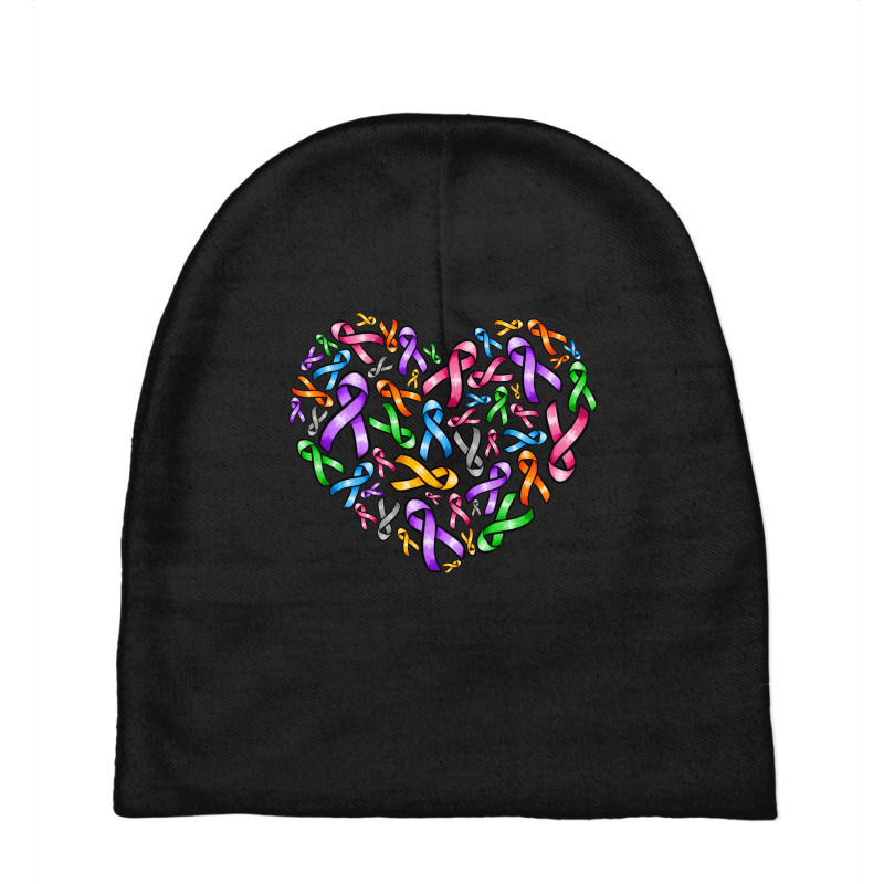 Cancer Ribbon Heart Baby Beanies | Artistshot