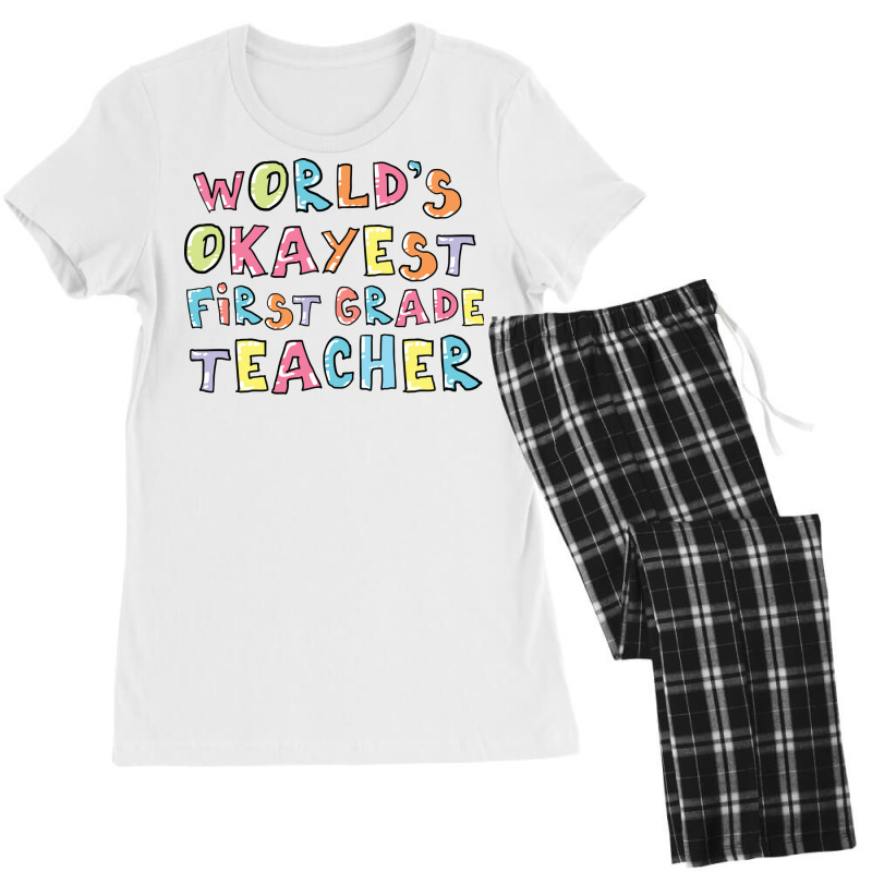 World S Okayest First Grade Teacher Gift Idea Women's Pajamas Set by BetterManufaktur | Artistshot