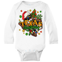 Texas Christmas Long Sleeve Baby Bodysuit | Artistshot