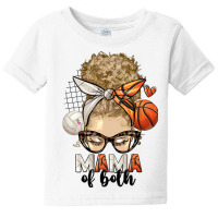 Blonde Messy Bun Mama Of Both Volleyball And Baske Baby Tee | Artistshot