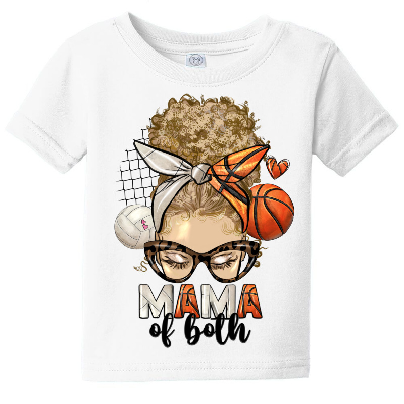 Blonde Messy Bun Mama Of Both Volleyball And Baske Baby Tee by HRA Design Shop | Artistshot