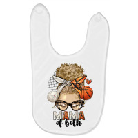 Blonde Messy Bun Mama Of Both Volleyball And Baske Baby Bibs | Artistshot