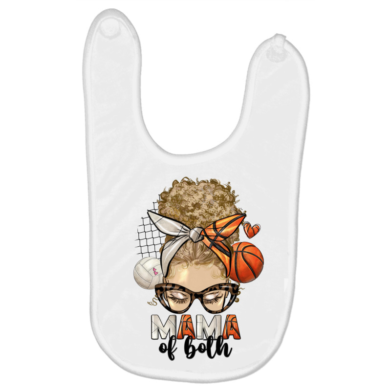 Blonde Messy Bun Mama Of Both Volleyball And Baske Baby Bibs by HRA Design Shop | Artistshot