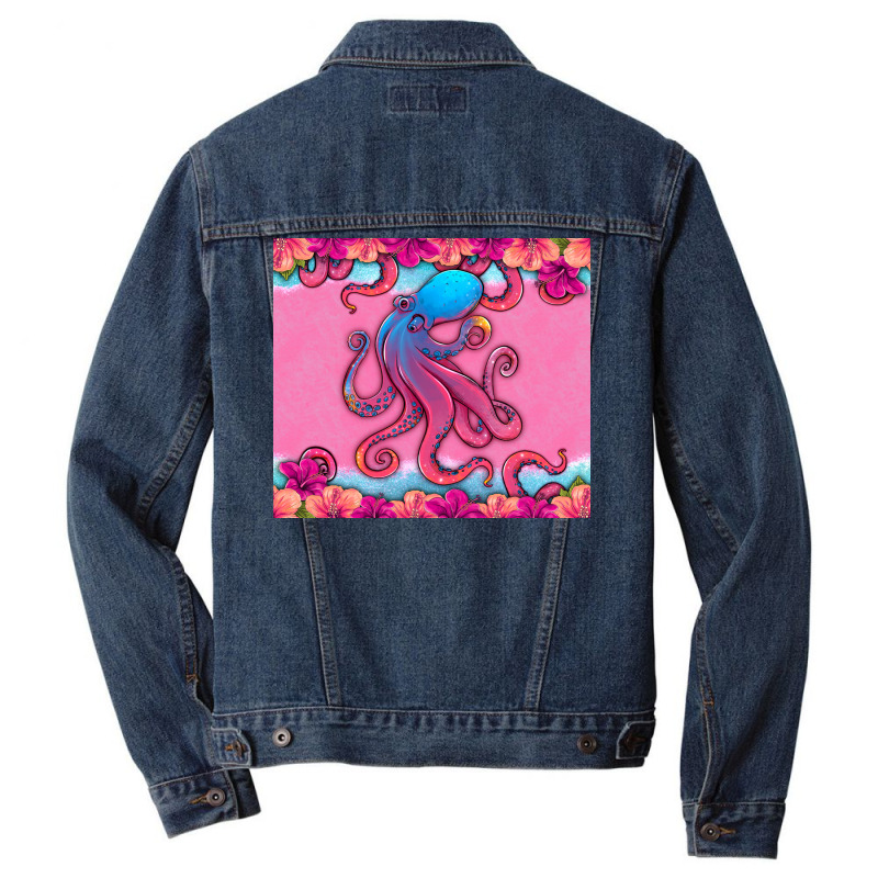 Floral Octopus Men Denim Jacket by HRA Design Shop | Artistshot