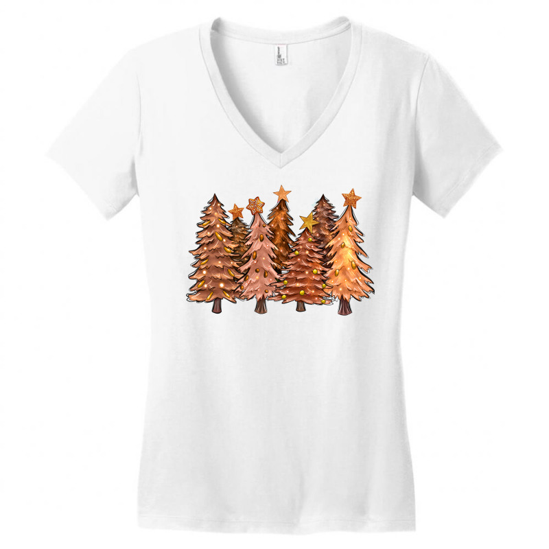 Melanin Christmas Trees With Lights Women's V-Neck T-Shirt by FaDigitalArtStudio | Artistshot