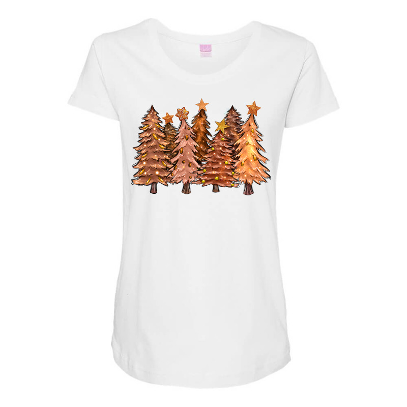 Melanin Christmas Trees With Lights Maternity Scoop Neck T-shirt by FaDigitalArtStudio | Artistshot