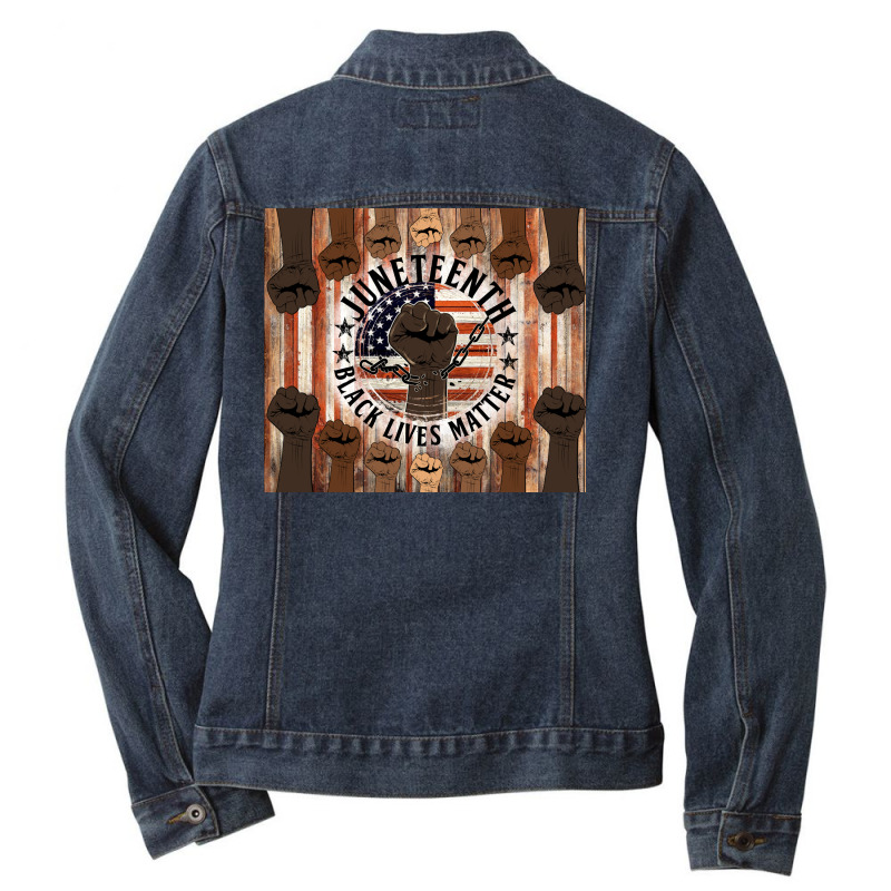 Juneteenth Black Lives Matter Ladies Denim Jacket by HRA Design Shop | Artistshot