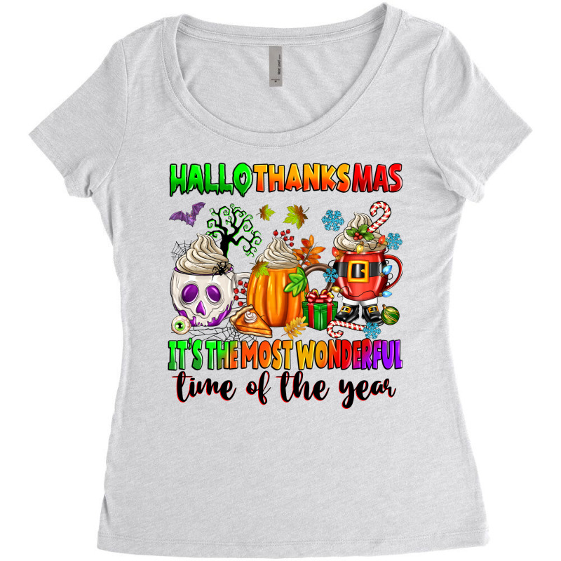 Hallothanksmas It's The Most Wonderful Time Women's Triblend Scoop T-shirt by Neo Western | Artistshot