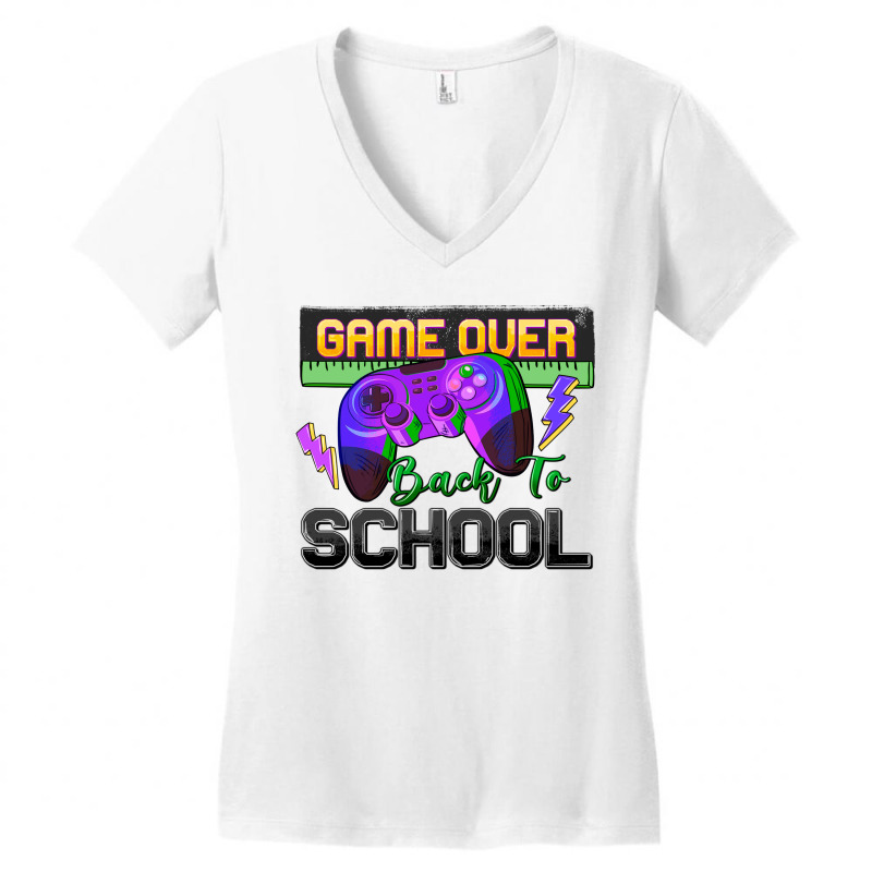 Game Over Back To School Women's V-Neck T-Shirt by Zillion Design Studio | Artistshot